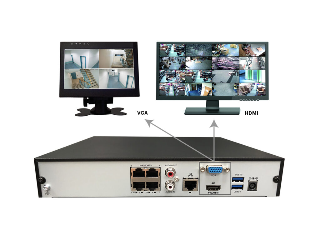 4-CHANNEL NVR NETWORK VIDEO RECORDER WITH PoE, TAA-Compliant - Gyration